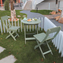 實木陽台茶桌椅庭院戶外花園耐腐文藝復古休閑咖啡吧折疊桌椅套件