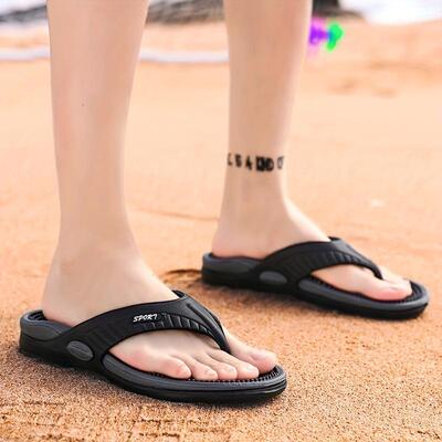C 37855 Massage Sole Color-block Flip-flops 按摩底拼色人字拖