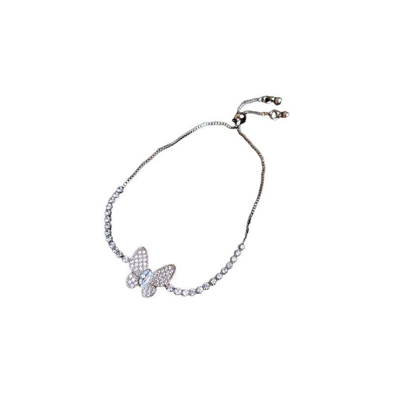 Zircon mariposa pulsera ajustable nicho delicado pulsera de alta moda simple versátil lujo ligero joyería