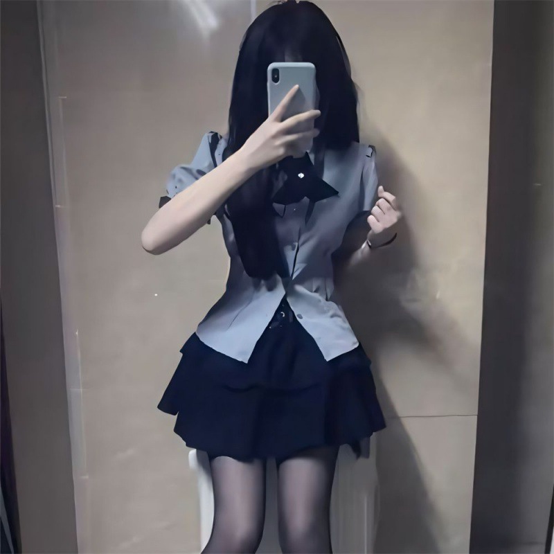 (2개) 좋은 품질 3 피스 세트 2024 새로운 작은 순수한 대학 스타일 여성의 짧은 치마 일본어를 세트 싶어