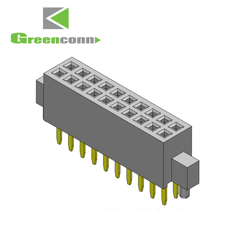 Greenconn连接器 双排排母连接器间距1.27毫米直针排母