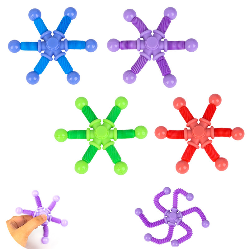 Vent red tubo dedo giroscopio juguete al por mayor Nueva deformación descompresión luminosa giroscopio cadena rotación descompresión