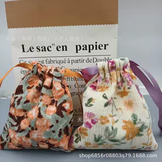 灯芯绒布袋首饰品化妆品包装袋定制项链戒指手串收纳袋可加logo