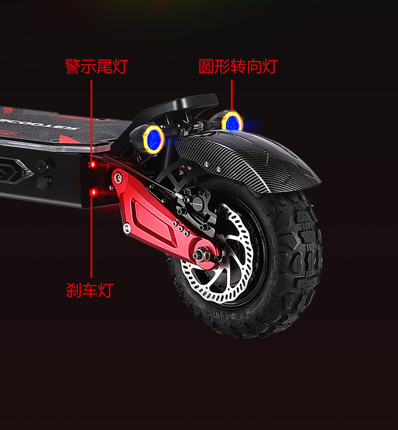 European and American cross-border 6000W high-power off-road dual-drive electric scooter, portable and foldable, two-wheeled, in stock at overseas warehouse