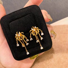 S925 スターリングシルバー花火ウォータードロップイヤリング女性のニッチライト高級ハイエンドファッション絶妙なレトロな雰囲気のイヤリング