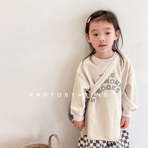 2024 new children's clothing spring clothing children's spring Korean style mid-length sweatshirt boys and girls bottoming shirt 12