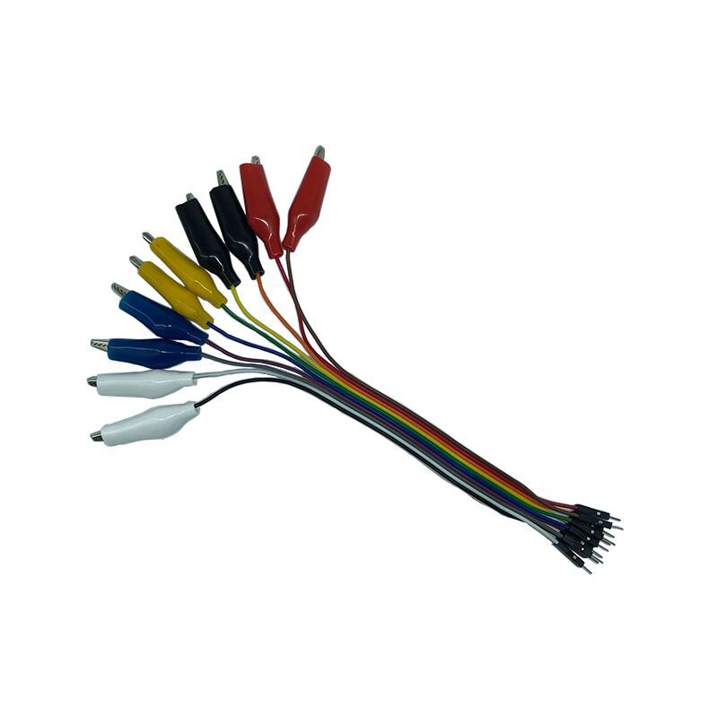 彩色杜邦线带鳄鱼夹子杜邦公母头转鳄鱼夹线测试线连接导线实验线