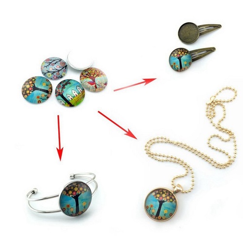 Transparent glass ring face diy time gem crystal glue patch handmade hairpin necklace pendant jewelry accessories