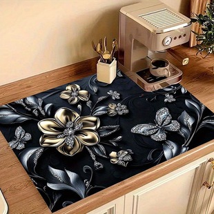 Light Luxury Simple Diatom Mud Drying Mat Absorbent Non-Slip Washing Machine Mat Anti-Scalding Easy-care Kitchen Coffee Mat