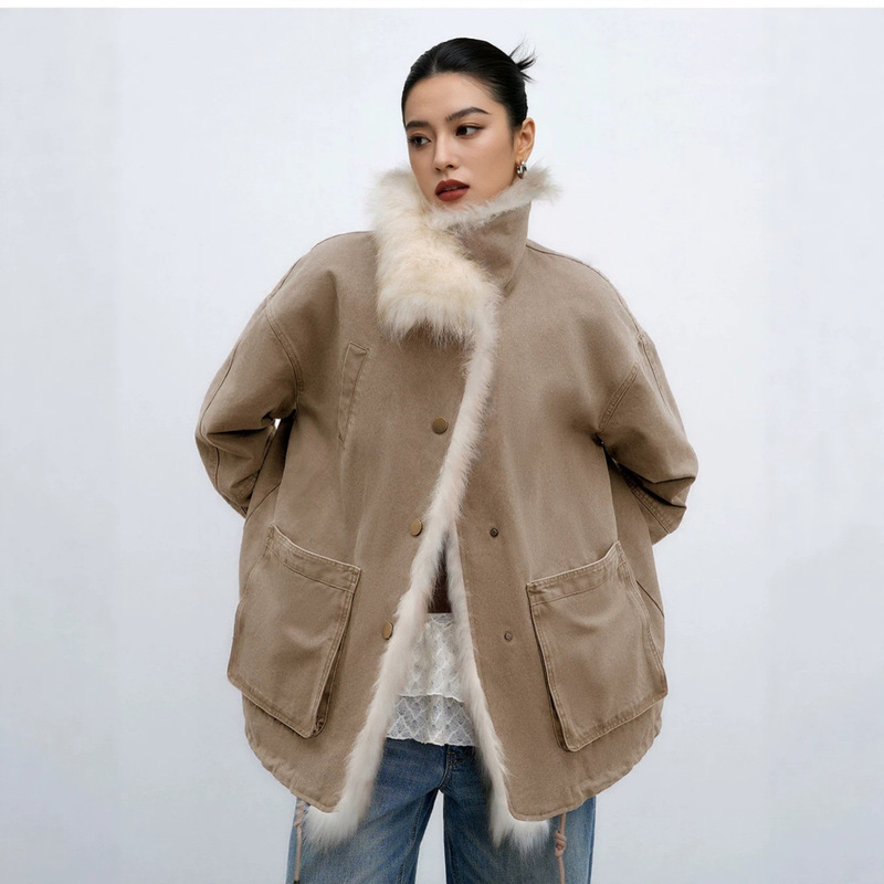 Jiarong Stand-Up Fox Fur Collar 90% White Goose down Parka Workwear Fur Coat for Women Adventurer Jiarong Stand-Up Fox Fur Collar 90% White Goose down Parka Workwear Fur Coat for Women Adventurer