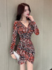 Women's irregular mesh buttocks wrapped dress