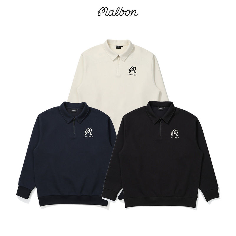 2025 Autumn and Winter New Korean Malbon Golf Clothing Men's Sports Casual Lapel Lightweight Long-Sleeved Sweatshirt 2025 Autumn and Winter New Korean Malbon Golf Clothing Men's Sports Casual Lapel Lightweight Long-Sleeved Sweatshirt