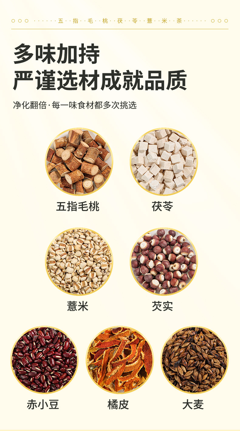 Wuzhi Maotao Fuling Tea 168g 14 Bags Sugar Free Herbal Wellness Tea Gift Box quality and texture