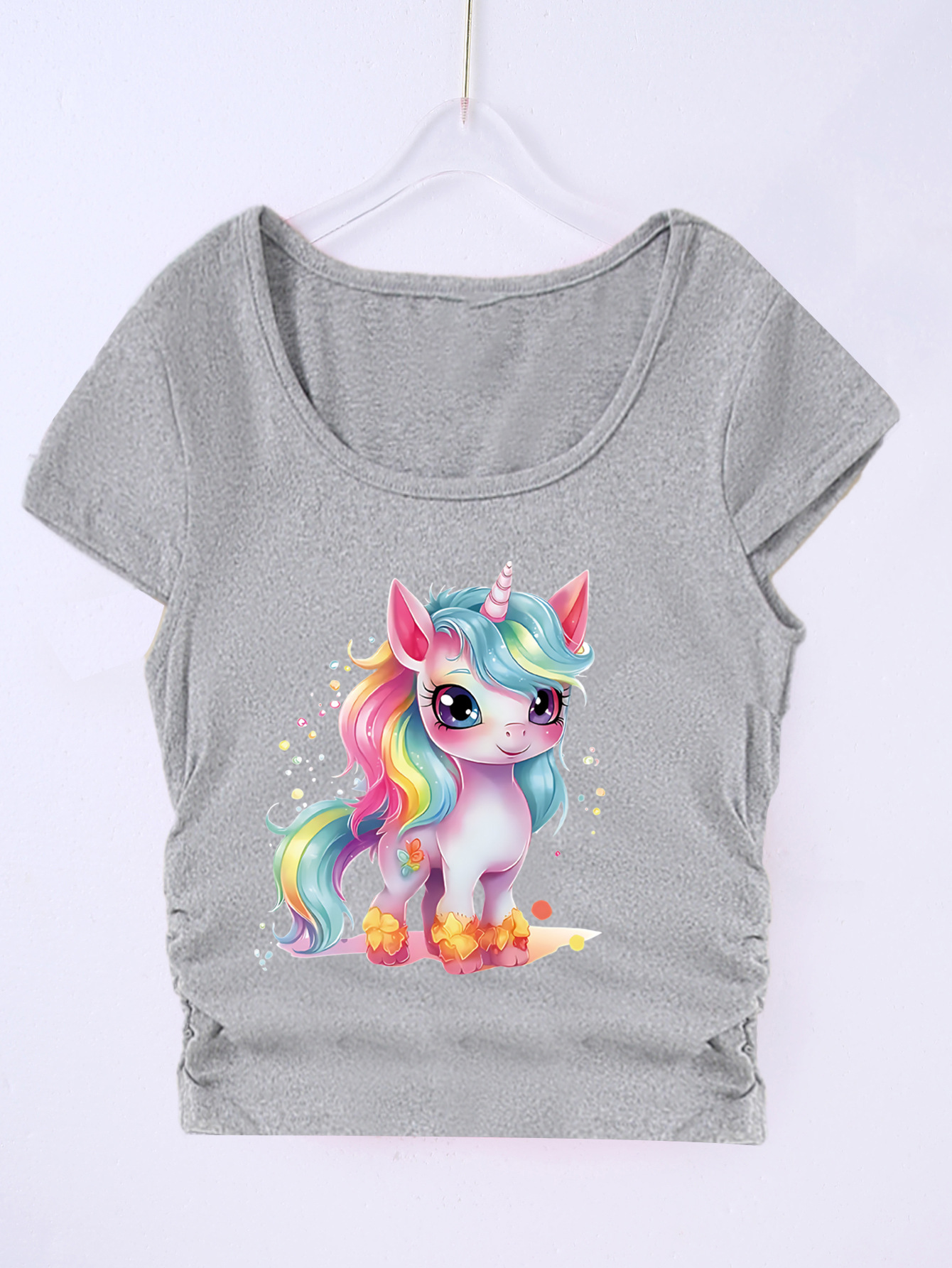 유니콘 그레이 티셔츠