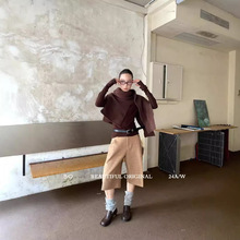 【清仓不退】BO休闲日常搭配姥爷裤休闲短裤(腰带)含50%羊毛88312