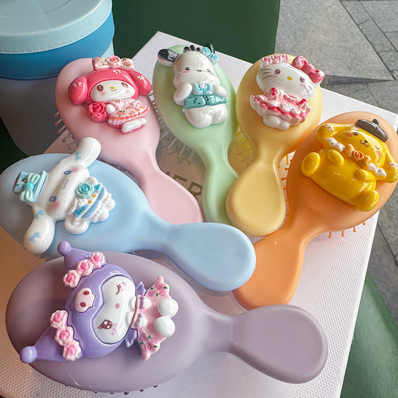 髪を傷つけない小さな女の子向けの立体小動物エアクッションマッサージコーム、家庭用コーム、頭頂部が高くふわふわしたエアバッグコーム|undefined