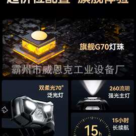 长续航泛光头灯 狭窄地下积水通道巡查照明装备