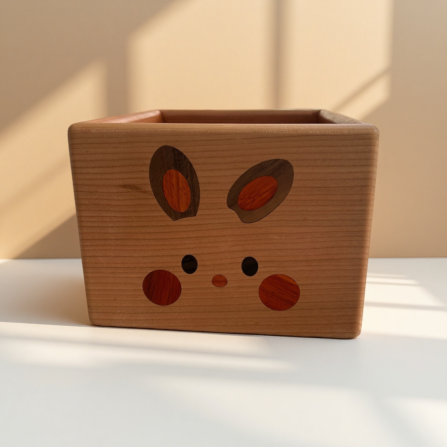 벚나무 토끼 모양 수납함 [가로 20cm, 높이 15cm]