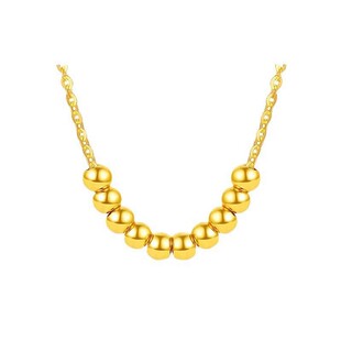 Shuibei Gold Pure Gold 999 Gold Ball Pendant 3D Hard Gold Necklace Perfect Beauty Clavicle Chain Gift