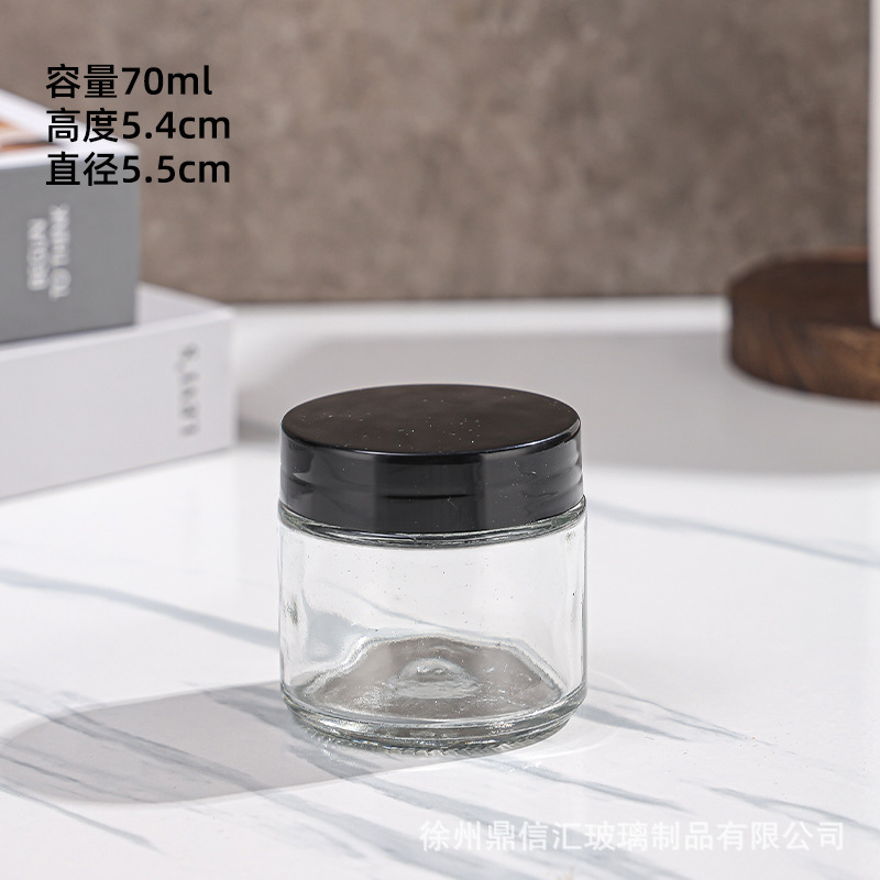 卸売および小売透明な花茶ボトル 300 ミリリットルガラスマスクボトル 500 ミリリットルストレートガラス瓶 30 ミリリットルクリームボトル|undefined