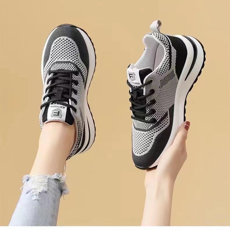 Cheng Ying zapatos de primavera y verano nuevo vuelo tejido zapatilla de deporte de las mujeres de moda todo fósforo zapatos para correr de malla transpirable casual mujeres