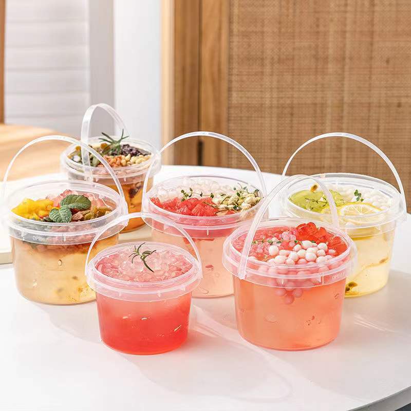300ml食品级PP手提密封塑料桶冰粉桶化工桶史莱姆玩具储物小水桶