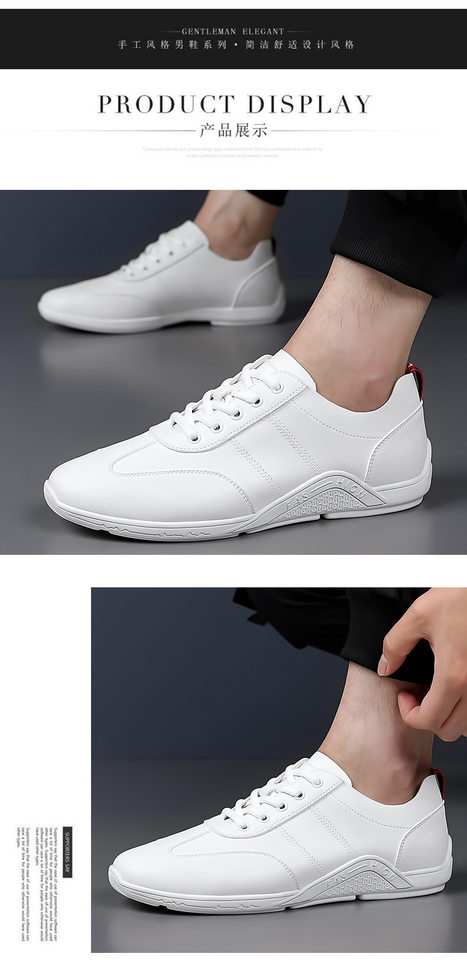 Giày lười nam da bò mũi tròn, đế mềm gót thấp 1-3 cm, kiểu dáng đơn giản — GX988 màu trắng, GX988 màu đen chi tiết 14
