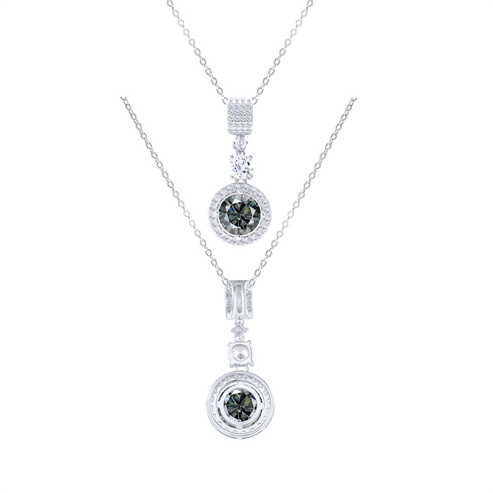 Plata esterlina 18K5 quilates colgante de piedra de invierno nuevo collar de gran tamaño para mujeres suéter de alta calidad cadena cadena clavícula