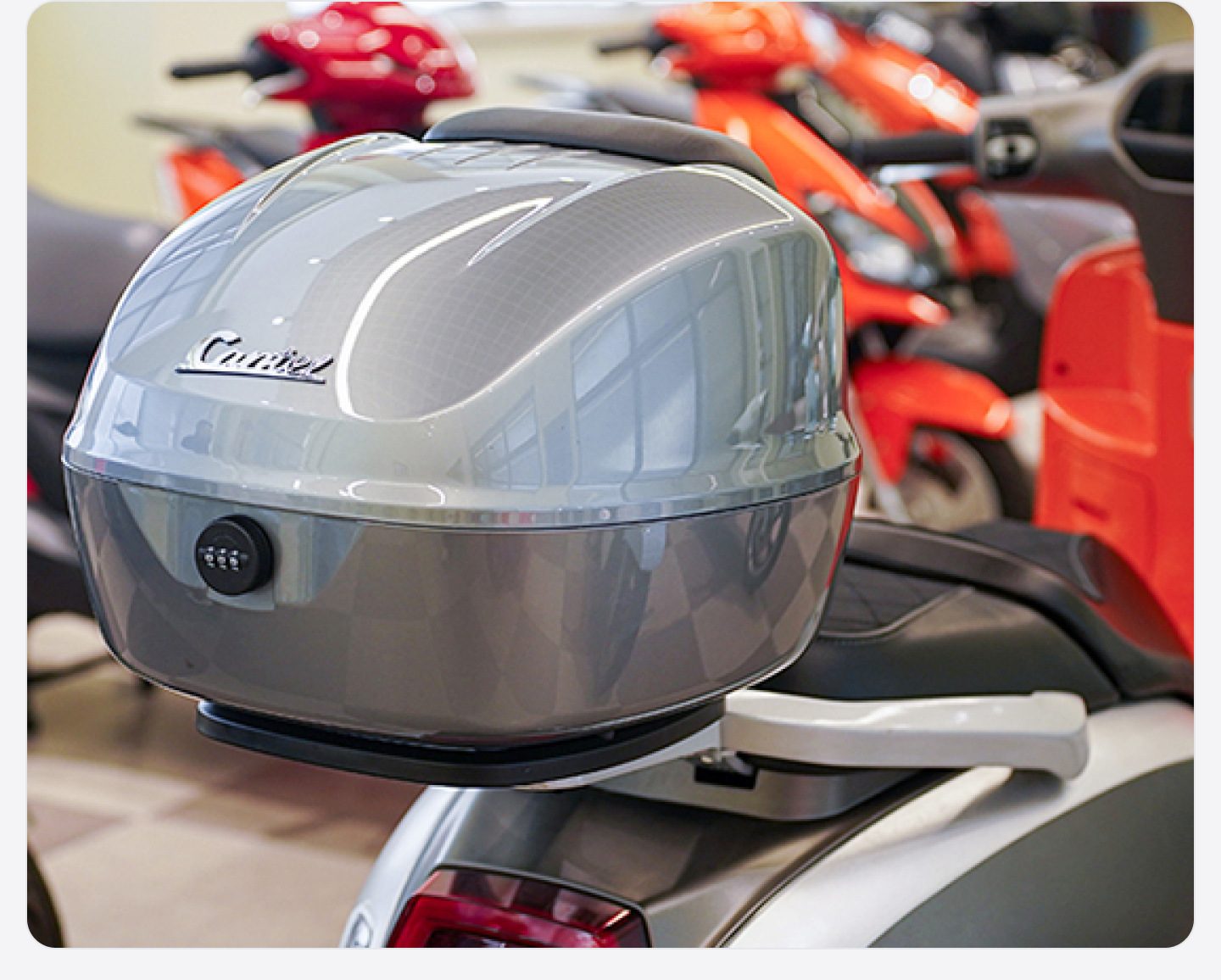 Retro motorcycle tail box, large capacity, scooter rear tail box, full ABS material, large capacity for electric vehicles