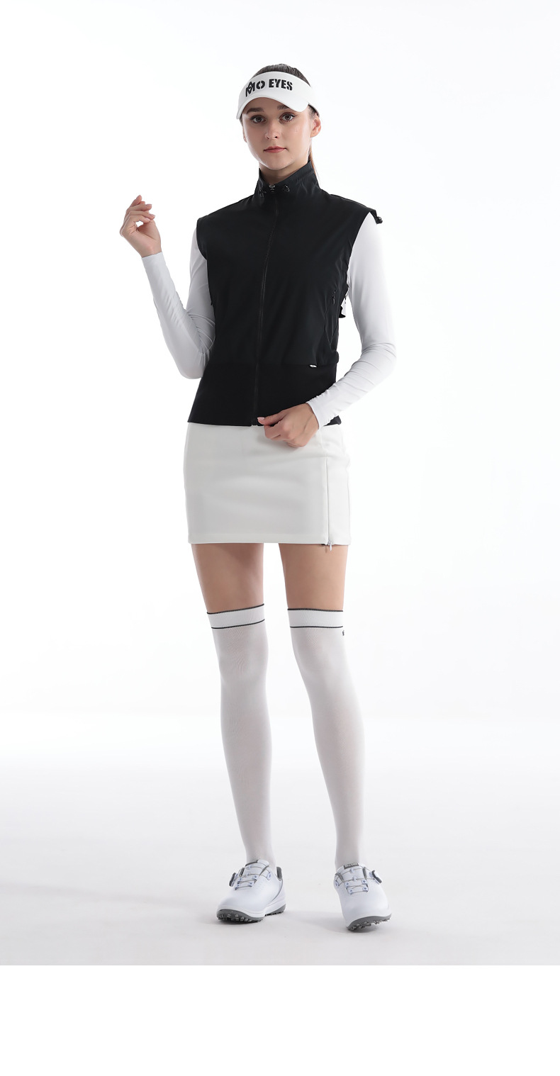 Áo gi lê golf nữ cổ đứng chống gió có khóa kéo — M23YF021-Vest màu xám nhạt, M23YF021-Áo vest trắng, M23YF021-Áo vest đen chi tiết 12