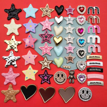 韩版彩色桃心五角星笑脸小香风树脂配件diy手机壳发夹饰品鞋扣贴