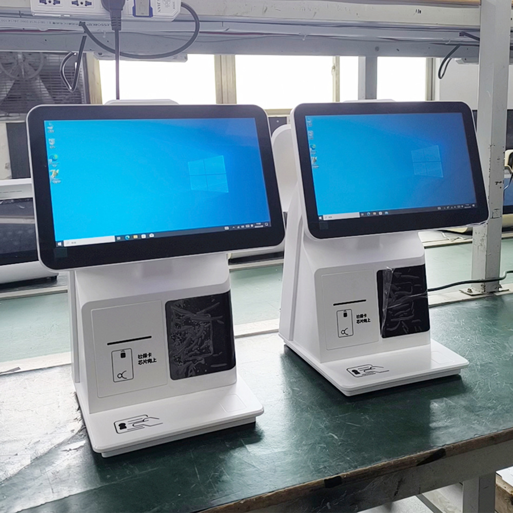 CE认证11.6寸双屏自助服务机人脸识别医院挂号/签证中心/海关终端