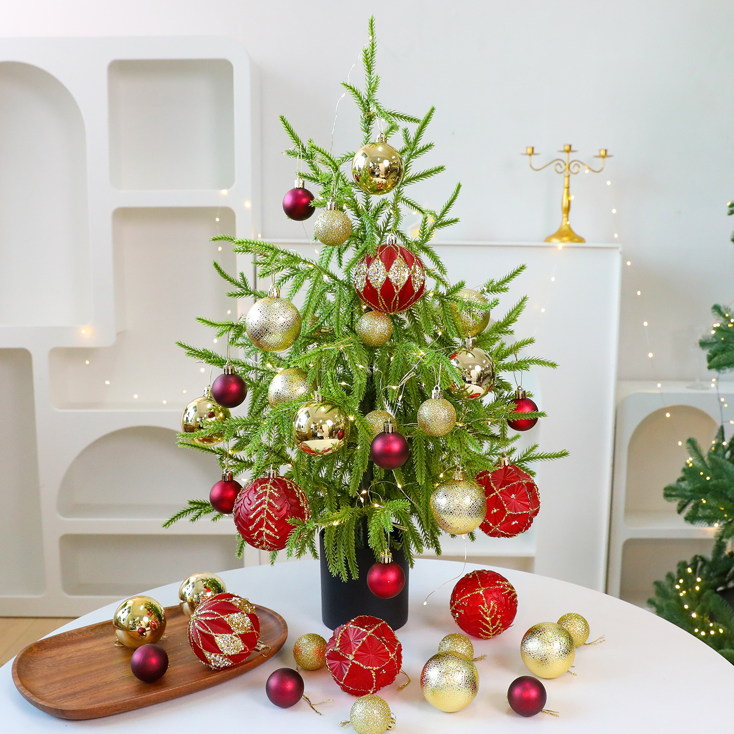 Shengyuan nuevo PE puro de escritorio set de árbol de Navidad decoración de ventana decoración de escritorio