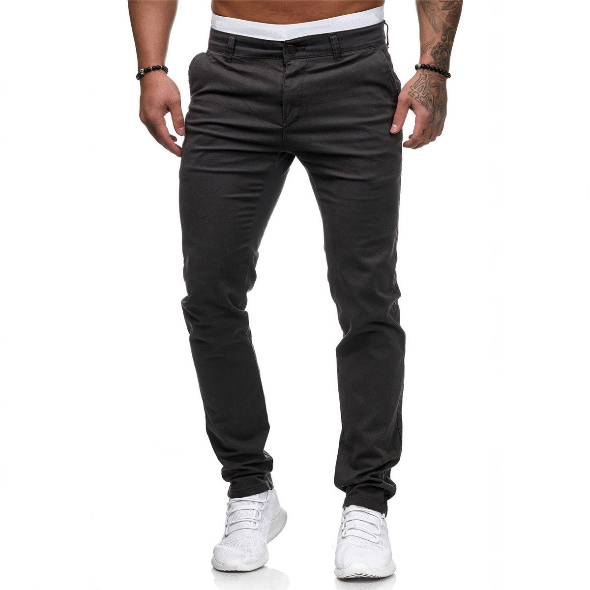 men's spring casual solid casual trousers