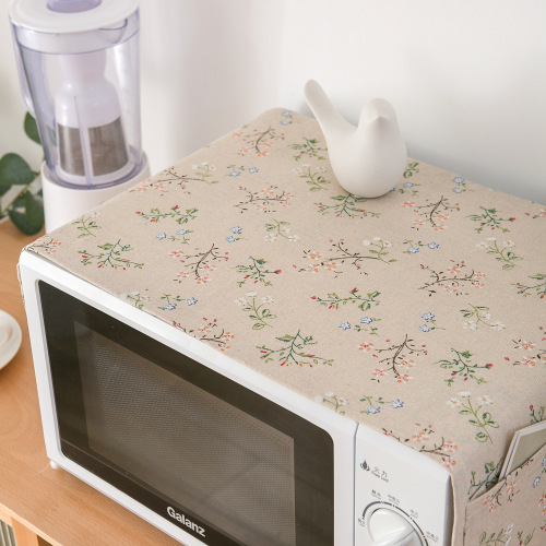 Yimanqi Yun Pastoral Cotton and Linen Fabric Microwave Oven Cover Flower Dust Cover Oven Cover Electric Oven Cover