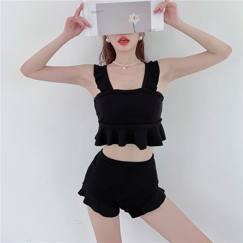 2025 Summer Swimsuit Women's New Split Sexy Bikini Korean Ins Style Slimming Look Small Breast Push-Up Hot Spring Swimsuit