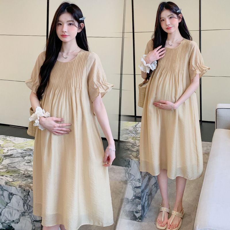 2025 New Arrival Light Luxury Maternity Summer Style Pregnant Women dress Summer Fashionable Tencel Pregnant Women's Dress Summer 2025 New Arrival Light Luxury Maternity Summer Style Pregnant Women dress Summer Fashionable Tencel Pregnant Women's Dress Summer