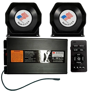 400W Car Wireless Siren, Car Alarm System with Loudspeaker, AS940A+ Octagonal Horn