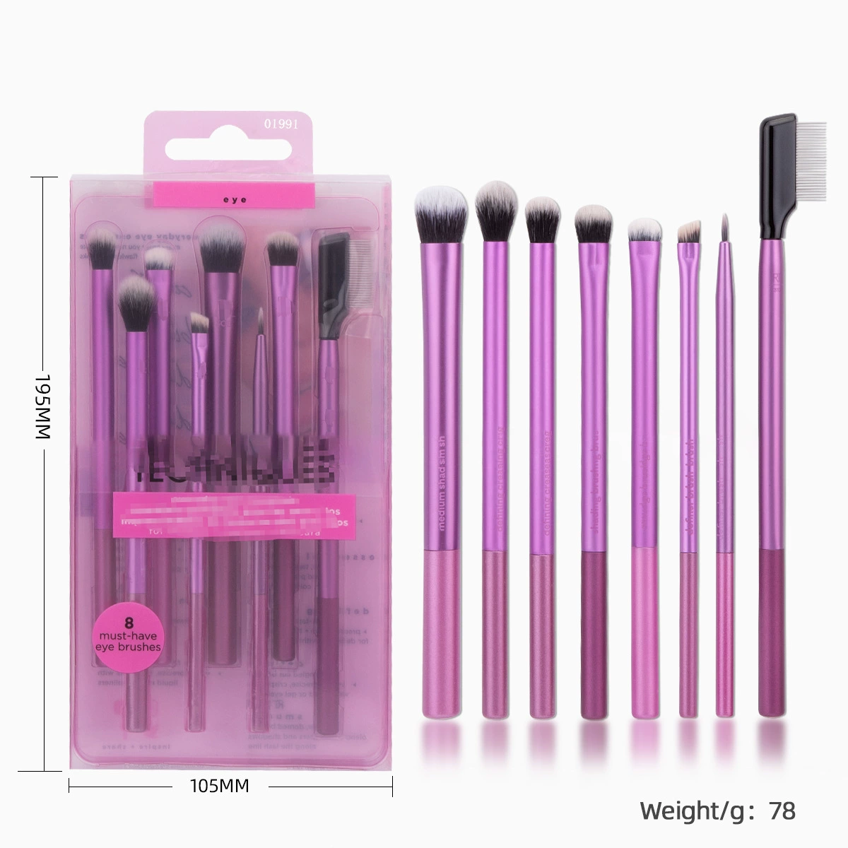 Makeup Brush and Cosmetic Sponge Set, Face & Blush Tools, Full Multi-Color Kit
