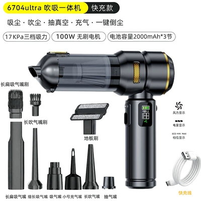 Tozsoranlar | Blower - 6704a-black-golddigital-display-one-piece-ledfast-charging-version-17000pa