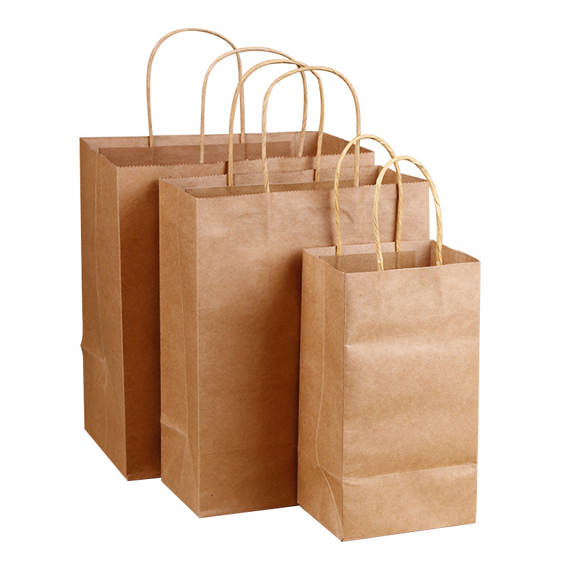 Leche té café bolsa de embalaje al por mayor desechable papel Kraft para llevar bolsa de papel de embalaje en stock bolsa de papel portátil al por mayor