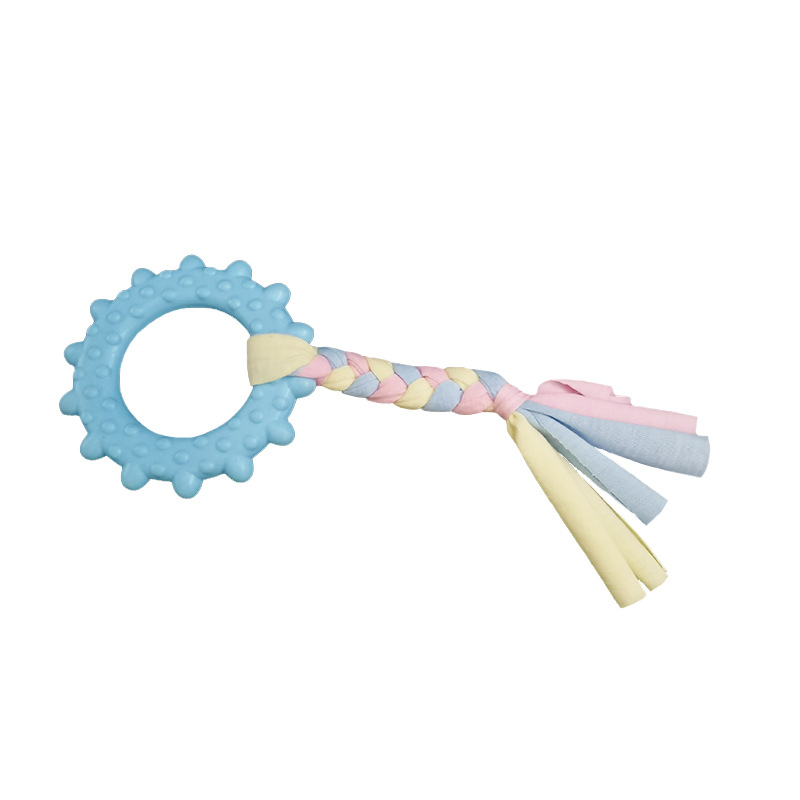 Suministros para mascotas perro educativo resistente a la mordedura de juguete entrenamiento para mascotas molar dientes limpieza macaron fábrica de juguetes al por mayor