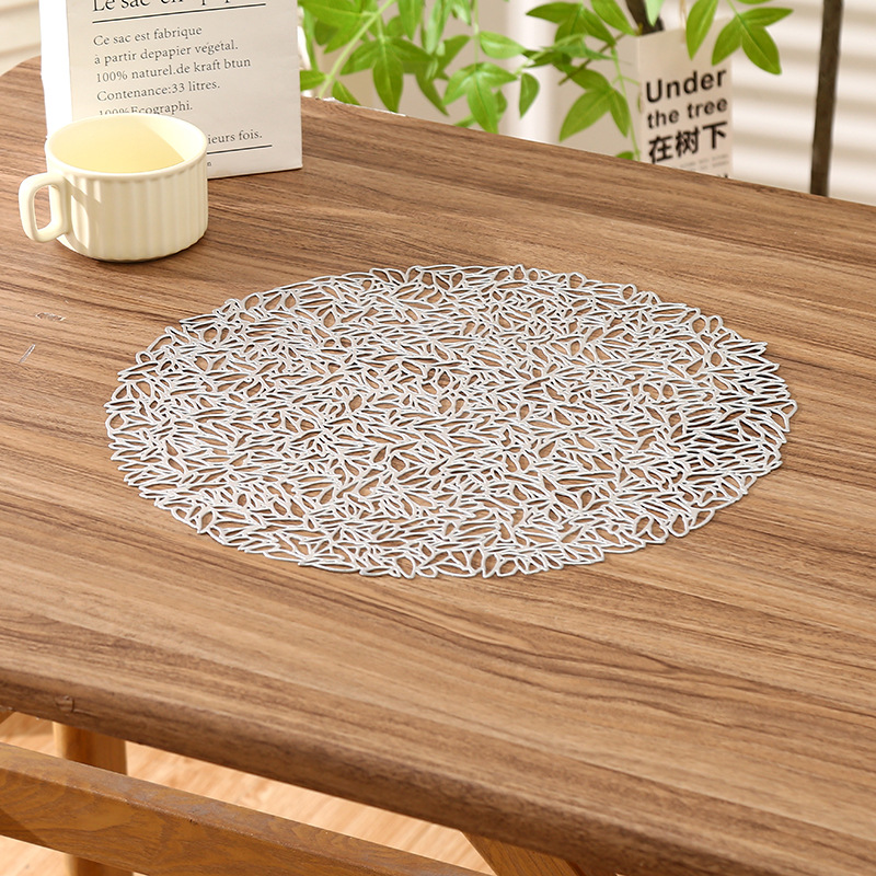 Simple estilo europeo creativo semillas de melón bronceado mantel occidental mantel de PVC hueco mantel de café antideslizante de aislamiento térmico del hotel
