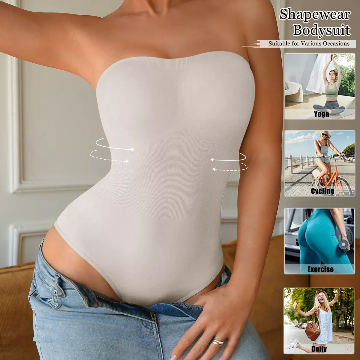 跨境爆款希音TEMU亚马逊连体塑身衣收腹裤提臀三角裤女工厂现货发