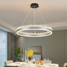 2025新款客厅灯现代简约艺术北欧复式楼别墅大厅圆环圈圈餐厅灯