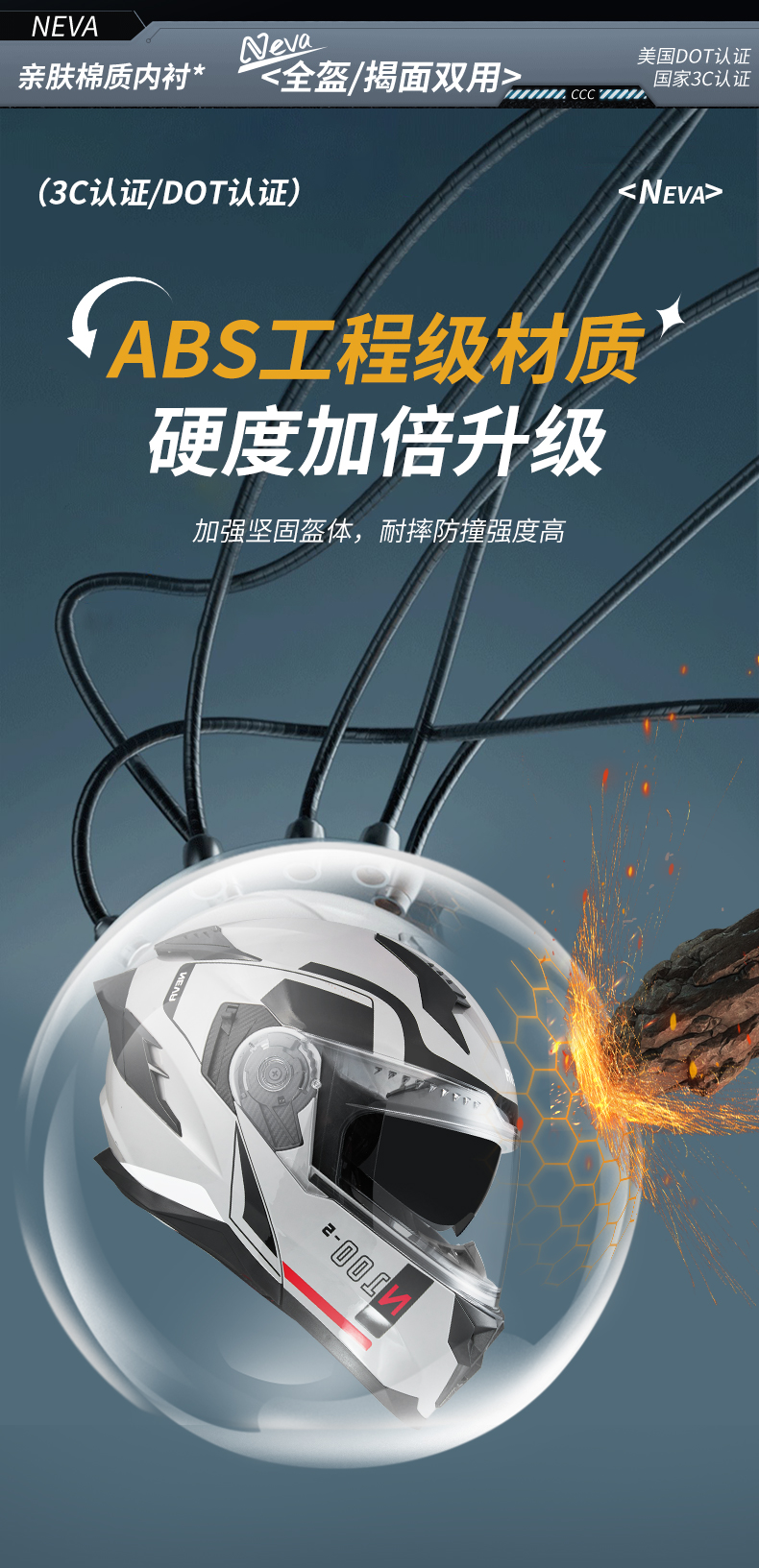 Niuwei 3c Certified Electric Motorcycle Open Face Helmet Double Lens Men and Women Universal Full Face Dot Motorcycle Helmet