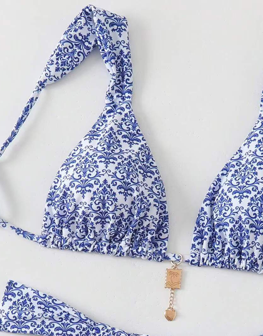 GraceChic 2025 New European And American Swimwear Sexy Cross-Border Bikini Printed Tie High-End Hot Girl Pure Desire Swimsuit For_voghion.com