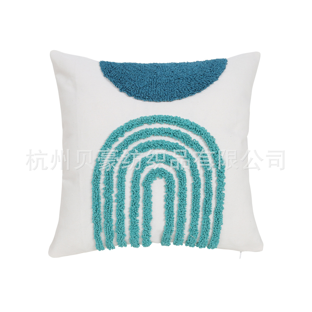 Semicircular bordado círculo geométrico abrazar almohada cubierta moderna simple bordado rayas almohada de la sala de estar dormitorio modelo casa almohada de alojamiento