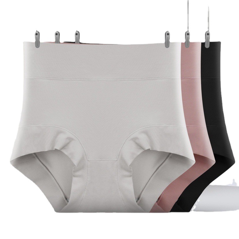 Ropa interior de algodón de cintura alta de las nuevas mujeres 60 algodón peinado más tamaño algodón entrepierna antibacteriano vientre contracción cadera levantamiento escritos