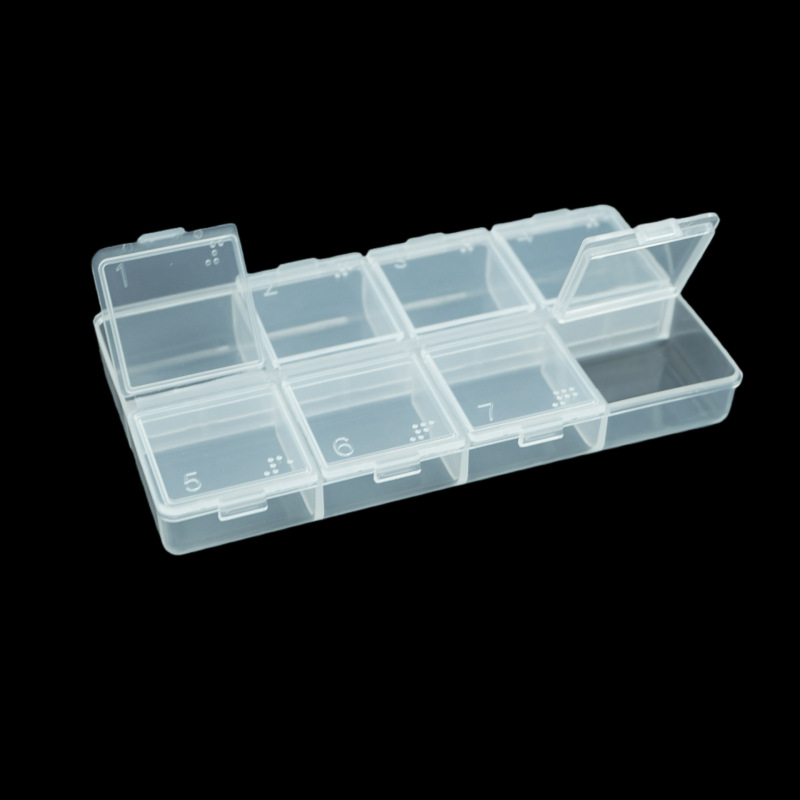 Transparent 8-Compartment Plastic Box, Manicure Jewelry Storage Box, Digital Component Parts Classification Box, Fishing Gear Display and Organization Box Transparent 8-Compartment Plastic Box, Manicure Jewelry Storage Box, Digital Component Parts Classification Box, Fishing Gear Display and Organization Box